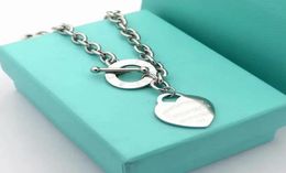 Designer Sterling Silver Heart Bangle Bracelet Necklace Set Shape Original Fashion Classic2818954