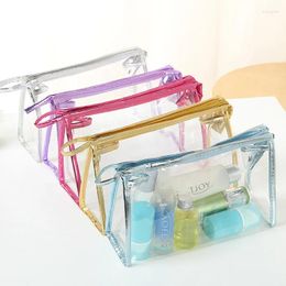 Storage Bags Women's Cosmetic Bag PVC Transparent Toilet Travel Girl Makeup Holder Cosmetics Toiletry Kit Organiser Case