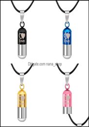 Pendant Necklaces Pendants Jewellery Stainless Steel Urn Cremation Ashes Necklace For Women Men Family Heart Save Love Open Locket L9140441