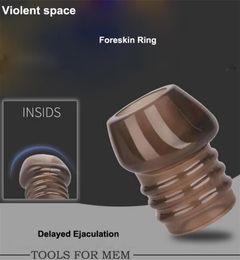 Violent space Penis sleeve Foreskin correction Cock ring Delay Ejaculation Adult sex toys for men Flexible Cockring Erotic toys1351017