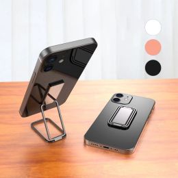 2022 Metal Zinc Alloy Mobile Phone Holder For Tablet Square Folding Double Finger Ring Bracket Lazy Simplicity Convenient Stand
