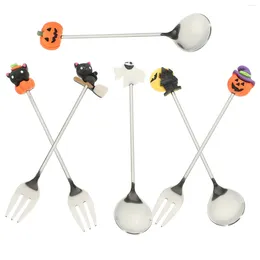 Spoons Halloween Spoon Fork Flatware Cartoon Multipurpose Forks Stainless Steel Restaurant