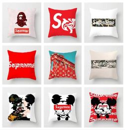 Classic designer signage pillow case cushion cover classic letter brand SU red pattern 45X45CM for home decoration throw pillowcas6046901