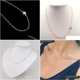 Strands Strings New Jewellery Simple Alloy Birds 14K Gold Necklace Clavicle Chains Charm Womens Fashion Colar Maxi For Women Drop Delive Dhjgp