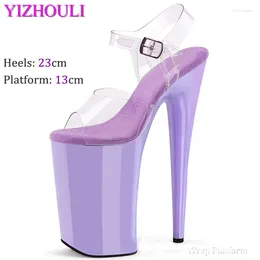 Dance Shoes Summer 9 Inch Violet Multi Color Sexy Stage Catwalk 23cm Heels Model Nightclub Pole