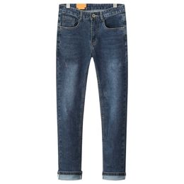 Blue Herren -Designer -Marke Retro Hosen lässig klassische Jeans Herren Motorradhose Herren Rock Elastic Denim gerade Bein Jeans Elastic Slim Fit Pants V.