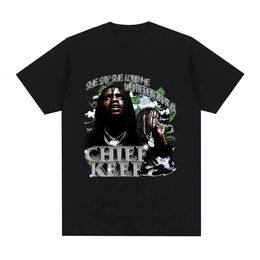 2024 Rapper Chief Keef Print Tshirt Men Women Cotton Hip Hop Oversized Short Sleeve T Shirt Summer Streetwear Tops Tee 240402