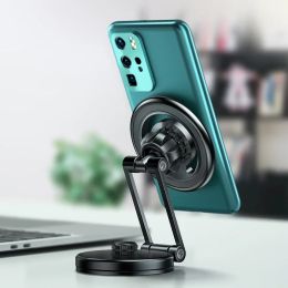 2024 New 1080 Rotate Magnetic Car Phone Holder Stand Desk Notbeook Magnet Smart phone Foldable Bracket For iPhone Samsung Xiaomi