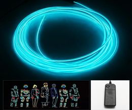 Flexible 10 Colours Led Strip Light For 300CM EL Wire Rope Tube Neon Cold Light Glow Party Auto Car Decoration With 12V Inverter2763201