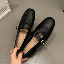 Fashion Women Loafers Ballet Dance Shoes Slip On Cross Strap Black Beige Brown Flat Low Heels Autumn Spring Dress 240412