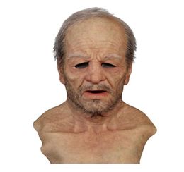 Old Man Fake Mask Lifelike Halloween Holiday Funny Mask Super Soft Old Man Adult Mask Reusable Doll Toy Gift #10 X08039656136