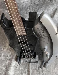 4 Strings GENE SIMMONS AXE Signature Black Electric Bass Guitar Irregular Shape China Guitars Custom Hand Made Basses8101912