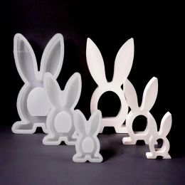 Easter 3D Plaster Bunny Mould DIY Handmade S/m/l Big Ears Standing Rabbit Silicone Mould Aromatherapy Candle Resin Moulds Ornament