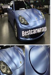 Frosty blue Satin metallic vinyl Wrap For Car wrap With Air bubble air Releae Truck Covering Coating size 152x20mRoll 498200094