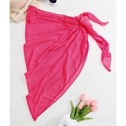 Women Sheer Wrap Buttocks Waist Skirt Mesh Transparent Cover Up Skirt Beach Bikini Shiny Cover Ups For Swimwear Shawl Half Skirt