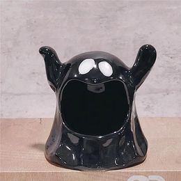 Candle Holders Home Decorative Holder Accessories Aromatic Burner Halloween Ceramic Ghost Candlestick Desktop Container