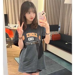 High quality designer clothing The correct familys celebrity the scissors print worn out torn holes men womens fitting short sleeved T-shirt