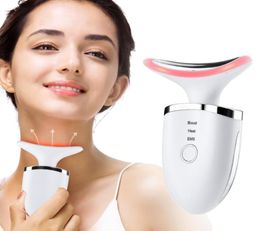 Home Beauty Instrument EMS Microcurrent Neck Lift Machine Massager Electric Thermal Red Light Therapy Wrinkles Remover Anti Ageing 4341710