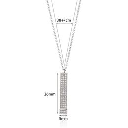 Pendant Necklaces Trendy Detachable Geometric Strip I Love You Letter 14K White Gold Necklace For Women Hollow Pendants Valentines Gif Dhgy7