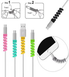 Colourful Charm Spiral Data Cable Saver Protector Applicable to Mobile Phone Charging Line Antifracture Protective Cover8367948