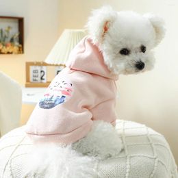 Dog Apparel Cat Clothes Printed Pink Hoodie Pet Puppy Clothing