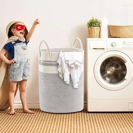 Laundry Bags Multifunctional Basket Cotton Rope Woven Toy Large Folding Dirty Bag Soft Breathable Storage Baskets