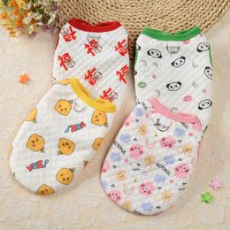Dog Apparel Christmas Cotton Puppy Clothing Winter Warm Pet Clothes Vest Printed Sweater Thickened Cat For Small Jacket