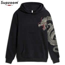 Sweatshirts Mens Jackets Supzoom Top Fashion Loose Spring And Autumn New Arrival Dragon Embroidery Chinese Style Popular Casual Animal Cotton Hoodies 240412