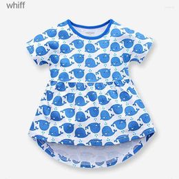 Girl's Dresses Girl Dresses Fashion Summer Dress Good Quality Baby Casual Girls Clothes Cotton Short Sleeve Costume For Kids 1-6 Years Old C240413