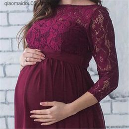 Maternity Dresses Lace chiffon maternity photography props dresses long and sexy maternity clothing maternity clothing photo shoots maternity clothing Q240413