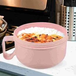 Storage Bottles Large Soup Bowl Portable Student Instant Noodle With Spoon Lunch Capacity Sealed Box Beige