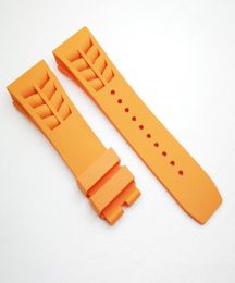 25mm Orange Watch Band 20mm Folding Clasp Rubber Strap For RM011 RM 5003 RM50015463610
