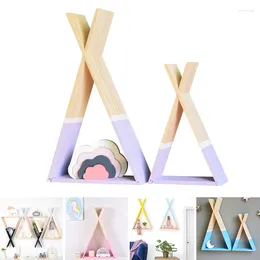 Decorative Plates Nordic X Triangle Wooden Shelf Home Wall Shelves For Kids Boy Girls Room Decor Living Storage