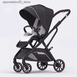 Strollers# Fashion High View baby stroller with ergonomic seat subwoofer suitable for newborn portable baby prams one handed to tilted basket push chair Q240413