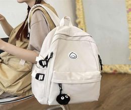 College Student Women School Bags White Cute Female Backpack Waterproof Kawaii Book Bag Ladies Teen Girl Backpacks Fashion Nylon 23248157