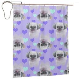 Shower Curtains Shih Tzu Purple Curtain For Bathroon Personalised Funny Bath Set With Iron Hooks Home Decor Gift 60x72in