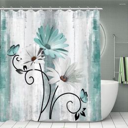 Shower Curtains Folwer Print Curtain Bathroom Supplies High-quality Waterproof Decoration With Hook