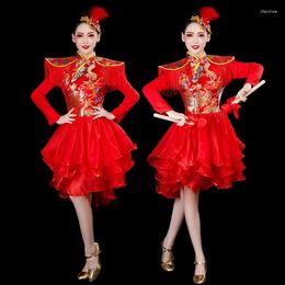 Stage Wear Drum-Playing Costume Performance Women's Chinese Style Opening Dance Pettiskirt Waist Drum Water