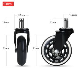 5 PCS 3 Inch Polyurethane Universal Office Chair Casters Swivel Silent Casters Replacement Simple Safety Furniture Hardware