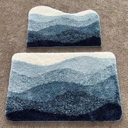 Carpets Aesthetic Tufted Ocean Wave Rugs Soft Plush Walking In The Sea Bedside Carpet Non-slip Bathroom Floor Mat Doormat Home Decor