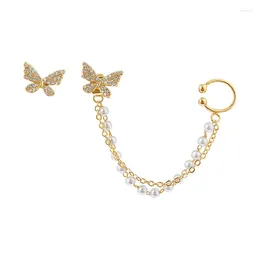 Dangle Earrings Korean Elegant Cute Rhinestone Butterfly Stud For Women Girls Fashion Metal Chain Earring Jewelry Gifts N2UE