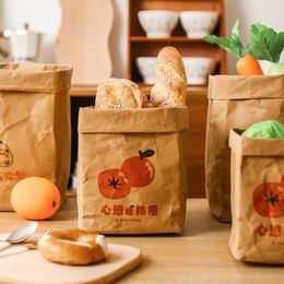 Storage Bags Retro Washable Kraft Paper Bag Pography Props Food Shooting Background Tools Bread Holder Flower