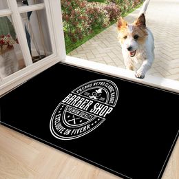 Barber Shop Doormats Retro Classic Bath Mat Home Entrance Carpet Bedroom Toilet Bathroom Absorbent Non-Slip Rugs