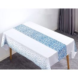 1pc Small Polka Dot Disposable Tablecloth Waterproof PEVA Tablecloth for Home Wedding Birthday Event Party Decoration
