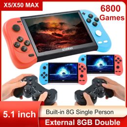 Players X50/X50 MAX 8GB Handheld Game Console 6800 Classic Games 5.1 inch Retro TV Video Game Player for NES GBA GBC BIN GB 10 Simulator