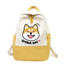 Backpack Cartoon Doge Dog Canvas Bag Zipper Messenger School Students Book Daypack Capacity Boy Travel Computer