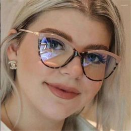 Sunglasses Retro Cat Eye Anti-blue Light Flat Lens Metal Discoloration Glasses Women's Mobile TV Protection