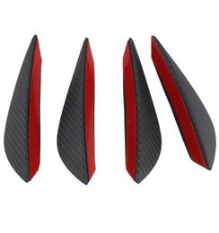 4pcs Carbon Fibre Colour Fit Front Bumper Lip Splitter Fins Body Spoiler Canards Valence Chin8601559