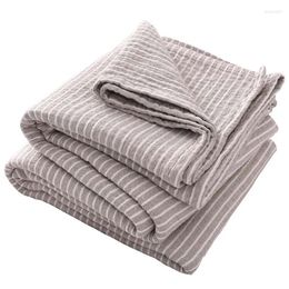 Blankets Quilt Solid Bed Cotton Camping Bedspread Summer Stripe Japanese Colour Decor Kids Gauze Home Blanket For Sofa