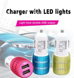 Mini Universal Car Charger Socket Power Adapter Car Plug LED Light USB Chargers Charging Adapter for IOS and Android Cellphones MQ4078764